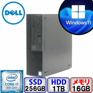 DELL OptiPlex 3070 D11S Core i7 16GB メモリ 256GB SSD 1000GB HD Windows11 Office搭載 デスクトップ パソコン Bランク B2109D103