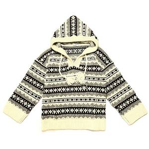 国内正規品 名作 21AW CELINE Baja fair isle Shetland wool hoodie Sサイズ セリーヌ フェアアイルバハシェトランドウールニットパーカー