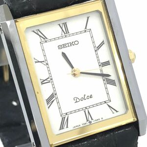 SEIKO セイコー DOLCE ドルチェ 腕時計 7321-6170 クオーツ アナログ レクタンギュラー スクエア ホワイト シルバー ヴィンテージ ウォッチ