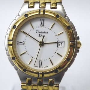 Ft601546 クリスチャンディオール 腕時計 SS GP 3022 ゴールド×シルバー ホワイト文字盤 レディース Christian Dior 中古