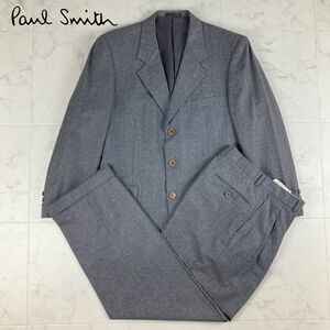 美品 Paul Smith ポール・スミス カノニコ ウール100% テーラードジャケットセットアップ スーツ 総裏 メンズ グレー サイズM*IC968