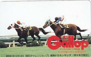 ●Gallop ドウカンヤシマ 清水英次騎手 朝日チャレンジカップテレカ