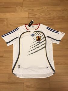 新品未使用デッド品☆当時物 adidas製／JFA・日本代表 サイズO.メンズXL寸 アウェイ 06-07ユニフォーム 日の丸国旗付 ワールドカップ /刀文