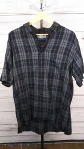 Yohji Yamamoto POUR HOMME ヨウジヤマモト プールオム 半袖シャツ Mサイズ グレー チェック