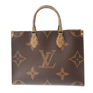 銀蔵 中古 LOUIS VUITTON ルイヴィトン モノグラムジャイアント オンザゴー MM 2WAYトート M45321 モノグラムリバースキャンバス 新同