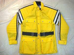 ビンテージ WHEELS OF MAN 60S USA製 レア 黄色 イエロー ナイロン サイクリング パッド ジャケット ベルスタッフ デザイン タロン バッグ