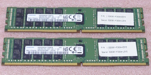∠Samsung M393A4K40BB1-CRC0Q 2枚セット - PC4-19200/PC4-2400T 288Pin ECC REG/Registered 288Pin DDR4 RDIMM 64GB(32GB x2) 動作品