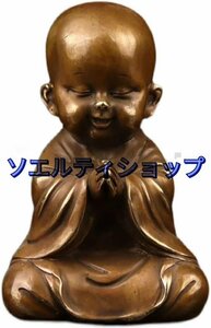 仏像装飾モデル、黄色い銅の素朴な工芸品仏教の装飾宗教禅の装飾品の信者の贈り物
