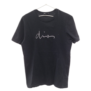 DIOR ディオール 17AW 立体ロゴ刺繍 クルーネック半袖Tシャツ ブラック 733J603W3610