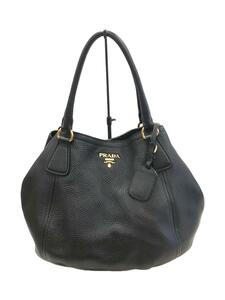 PRADA◆プラダ/ショルダーバッグ/レザー/BLK/ショルダー欠品