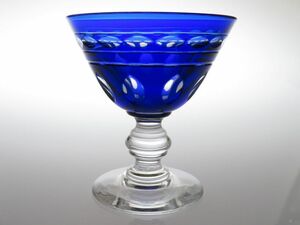 ヴァルサンランベール グラス ● ケントヨーク リキュール カクテル グラス 被せ 8.5cm コバルト ブルー Kent York