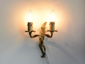 アンティーク照明 ヴィンテージ ブラケットライト ウォールランプ 真鍮2灯ウォールランプ