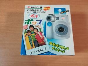 FUJIFILM インスタントカメラ チェキ ポップ instax mini 7 ブルー●