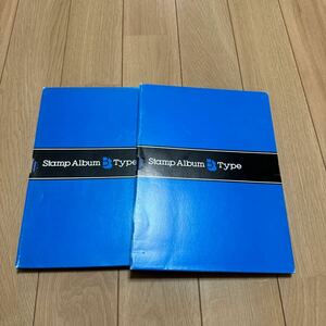 ストックブック　Stamp Album BType テージーSB-30 スタンプアルバム　青2冊まとめ　ケース付き　縦約26.8cm横約20cm 台紙8枚16ページ6段 