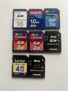 ★☆[メモリ] SD Memory Card 16M/1G/2G/4G/8G 計8枚☆★