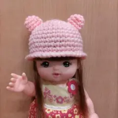 メルちゃん　くま　帽子　ピンク