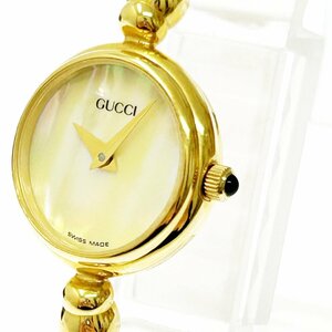 【1円スタート】【箱付き】GUCCI グッチ 2700.2.L バングルウォッチ GP シェル文字盤 クオーツ レディース腕時計 266140