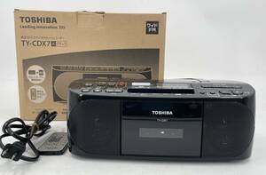 □M277 TOSHIBA 東芝 SD/CD ラジオカセットレコーダー ラジカセ TY-CDX7 ブラック 2015年製 リモコン付き