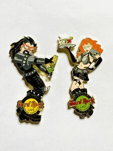 ハードロックカフェ　ピン◆グランドオープニング　ウェイトレス&ウエイター　2個/上野駅東京◆Hard Rock Cafe Pins/貴重/ピンバッジ/限定