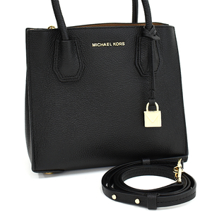 新品同様 マイケルコース 2WAYハンドバッグ 30F6GM9M2L マーサー レザー ブラック MICHAEL KORS MERCER