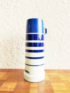 ビンテージ THERMOS社製 ボトル サーモス 魔法瓶 アメリカ ヴィンテージ 水筒 青 白 ホワイト ブルー マリン ディスプレイ 店舗什器