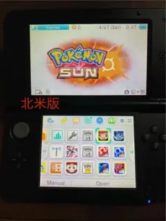 北米版 3DS　XLブルー ポケモンダウンロードソフト付き