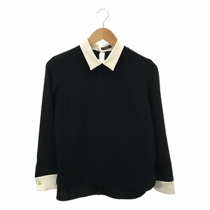 VERMEIL par iena / ヴェルメイユパーイエナ | バイカラー シャツ | ブラック/ホワイト | レディース