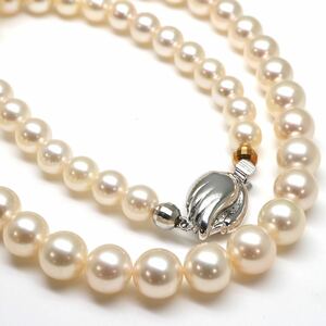TASAKI(田崎真珠)テリ良し!!◆アコヤ本真珠ネックレス/ 14 ◆M 約36.3g 約44.0cm 6.5-8.5mm珠 pearl パール jewelry necklace EA6/EC0