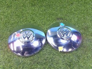 VW ビートル（タイプⅠ） ホイールキャップ　2点セット　メッキ　　15インチ外し　中古