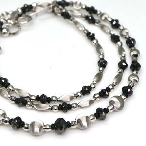◆K18 天然ブラックダイヤモンドネックレス◆M 約4.1g 約40.0cm black diamond jewelry necklace ジュエリー EC0/EC1