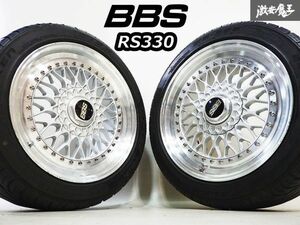 激レア!!●BBS RS330 RS 17インチ 9J ＋40 PCD114.3 5H 5穴 メッシュ ホイール 2本セット タイヤ付 即納 クラウン セルシオ マークX セダン