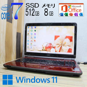 ★中古PC YAMAHA♪最上級4コアi7！新品SSD512GB メモリ8GB★LL750E Core i7-2630QM Win11 MS Office2019 Home&Business ノートPC★P71123