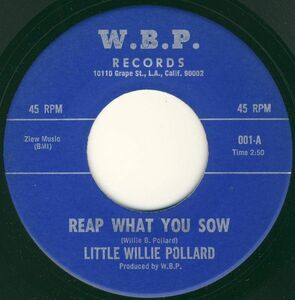 米7 Little Willie Pollard Reap What You Sow / Blues On My Mind 001 W.B.P. /00080