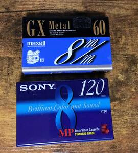 maxell GX Metal 8ミリ P6-60 と Sony MP ビデオ GXM 日立マクセル 8mm ビデオテープ 60分 ビデオカセット 標準グレード 120分 エルshop