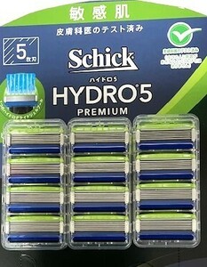 ●送140~schick HYDRO5 シック ハイドロ5 プレミアム 替刃 12個　敏感肌　 五枚刃 メンズ 脱毛 髭剃り 