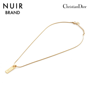 【先着50名限定クーポンを配布中!!】 クリスチャンディオール Christian Dior ネックレス ロゴ プレート ゴールド