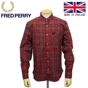 FRED PERRY (フレッドペリー) M8820 REISSUES MADE IN ENGLAND TARTAN SHIRT タータンシャツ FP426 943 RED M