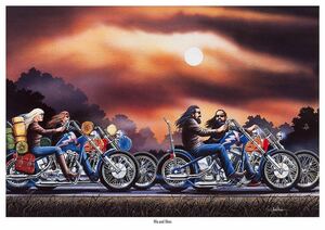 ポスター★David Mann チョッパー 213『His and Hers』★ハーレー/Chopper/イージーライダー/パンヘッド/ショベル/ヘルズエンジェルズ