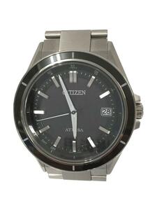 CITIZEN◆ATTESA/ソーラー腕時計/アナログ/BLK/SLV/H128-001R701