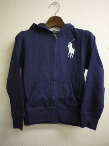 NY/新/即☆Polo/Ralph Lauren/ラルフローレン☆ スクールサイズ/8歳用/140/ビックポニー刺繍　Zip up パーカー