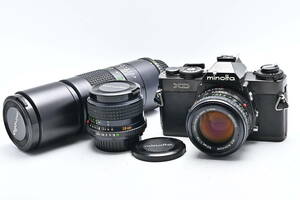 1A-865 MINOLTA ミノルタ XD MD ROKKOR 50mm f/1.4 + 28mm f/2.8 + 300mm f/5.6 一眼レフフィルムカメラ マニュアルフォーカス