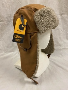 Carhartt トラッパーハット ブラウン カーハート ボア付き フライトキャップ バイク 防寒 チョッパー ボバー キャンプ ショベル パンヘッド