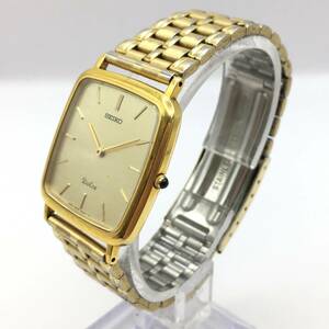 ○K12-232 SEIKO/セイコー Dolce ドルチェ メンズ クォーツ 腕時計 裏蓋『18KT』記載 5E30-5A50 