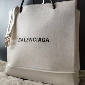 1円~【美品】バレンシアが BALEMCIAGA ショルダーバッグ メンズ ビジネス ハンド ショッピング トート 2way レザー ホワイト