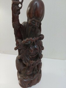 中国 木彫り 老人