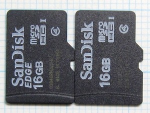 ★SanDisk micro SDHC メモリーカード １６ＧＢ ２枚 中古★送料６３円～