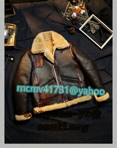人気美品 TYPE B-3 最上級 羊革 フライトジャケット レザージャケット 本革 ウール 毛皮 超防寒 ライダース S~3XL
