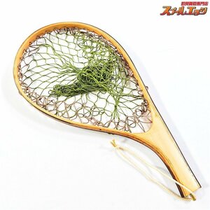 ★☆【ハンドメイド】 渓流用カーブランディングネット タモ網 全長39cm 内径18cm x 27.1cm 自重84.9g マス K_100★☆e04341