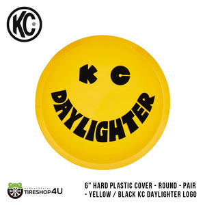 KC HiLiTES 6Hard Plastic Cover - Round Pair - Yellow Black KC Daylighter ライトカバー 強化プラスチック イエロー ブラック