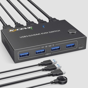 送料無料★HDMI KVM切替器2ポート USB3.0切替器 2入力1出力KVM HDMIスイッチャー EDID機能搭載
